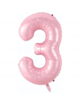 3 Rakam Pembe Folyo Balon 76 cm