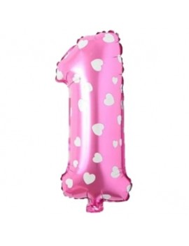 1 Rakam Pembe Puanlı Foyo Balon 36 cm