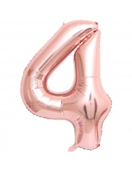 4 Rakam Rosegold Folyo Balon 76 cm