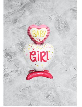 Ayaklı Pembe Baby Girl Folyo Balon