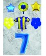 Taraftar Sarı Lacivert Doğum Günü Balon Seti Yaş-7