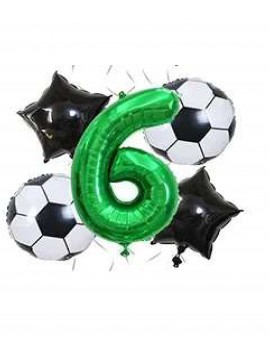 Yeşil Rakam Futbol Temalı Balon Seti Yaş 6